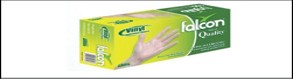Falcon vinyl gloves, powdered, white, size L